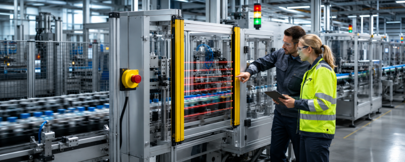 machineveiligheid verbeteren door lichtscherm bij machine